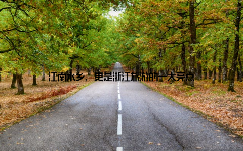 江南水乡, 更是浙江旅游的一大亮点
